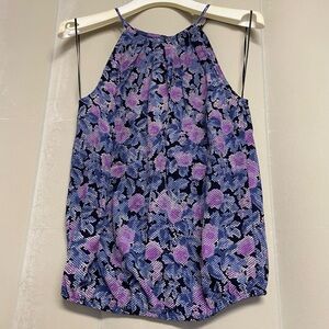 Joie Women’s Top Blouse XS 100% Silk Floral Halter Dainty Feminine Quiet Luxury